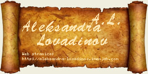 Aleksandra Lovadinov vizit kartica